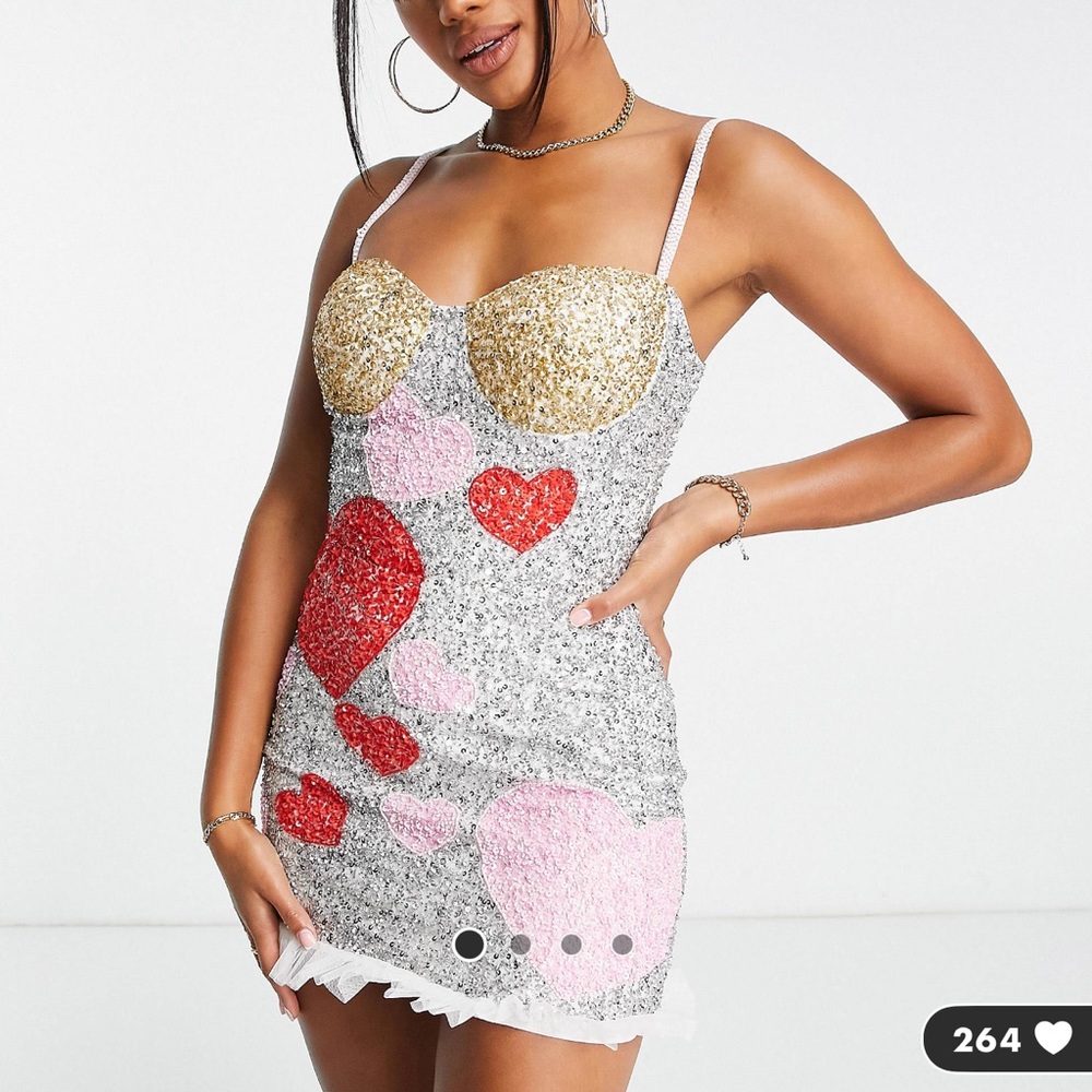 ASOS sparkly heart dress